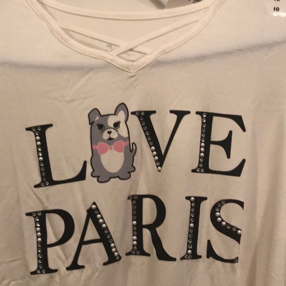 Cream colored long sleeved t-shirt from Justice. - Picture 2 of 2